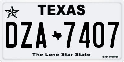 TX license plate DZA7407