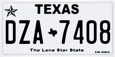 TX license plate DZA7408