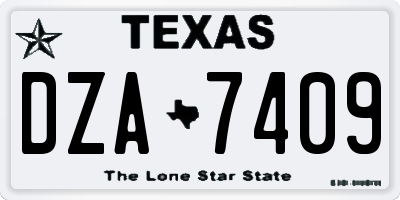 TX license plate DZA7409