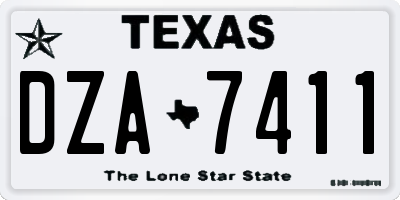 TX license plate DZA7411