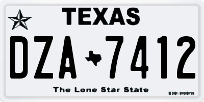 TX license plate DZA7412