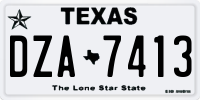TX license plate DZA7413