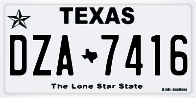 TX license plate DZA7416