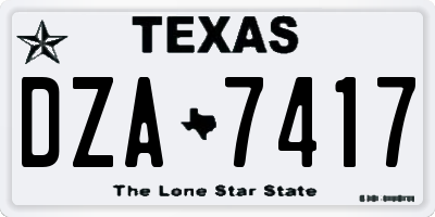 TX license plate DZA7417
