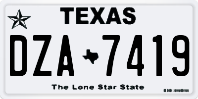 TX license plate DZA7419