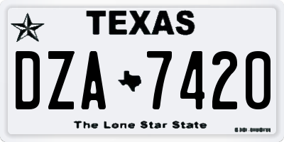 TX license plate DZA7420