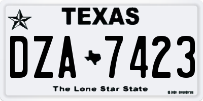 TX license plate DZA7423