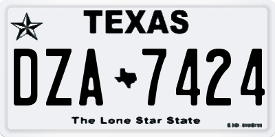 TX license plate DZA7424