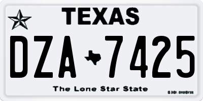 TX license plate DZA7425