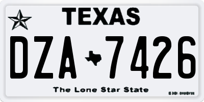 TX license plate DZA7426