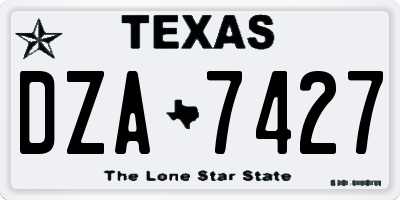 TX license plate DZA7427