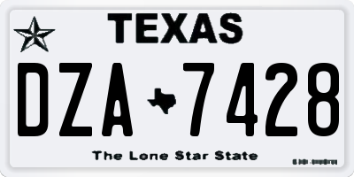 TX license plate DZA7428