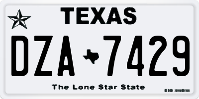 TX license plate DZA7429