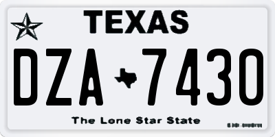 TX license plate DZA7430