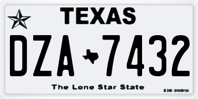 TX license plate DZA7432