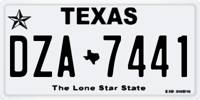 TX license plate DZA7441
