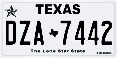 TX license plate DZA7442