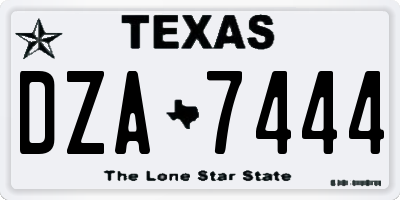 TX license plate DZA7444