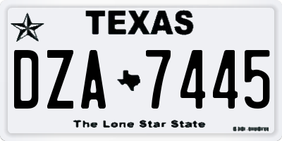 TX license plate DZA7445