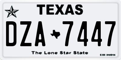 TX license plate DZA7447