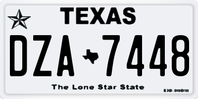 TX license plate DZA7448