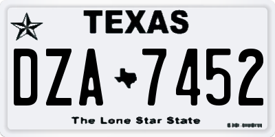 TX license plate DZA7452