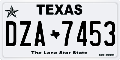 TX license plate DZA7453