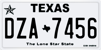 TX license plate DZA7456