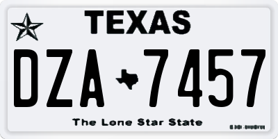 TX license plate DZA7457