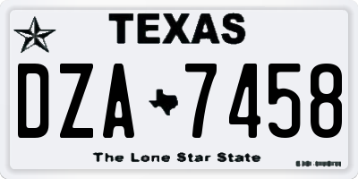 TX license plate DZA7458