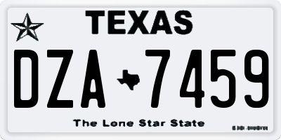 TX license plate DZA7459