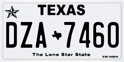 TX license plate DZA7460