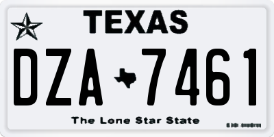 TX license plate DZA7461