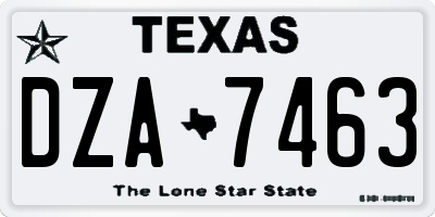 TX license plate DZA7463