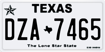 TX license plate DZA7465