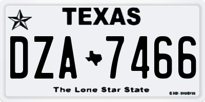 TX license plate DZA7466