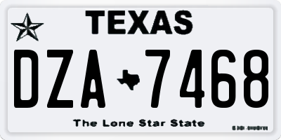 TX license plate DZA7468