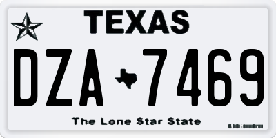 TX license plate DZA7469