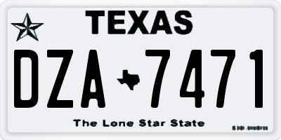 TX license plate DZA7471