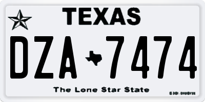 TX license plate DZA7474