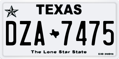 TX license plate DZA7475