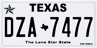 TX license plate DZA7477