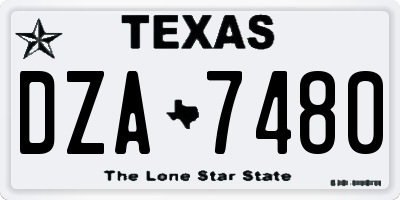 TX license plate DZA7480