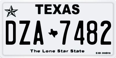 TX license plate DZA7482