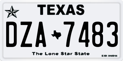 TX license plate DZA7483