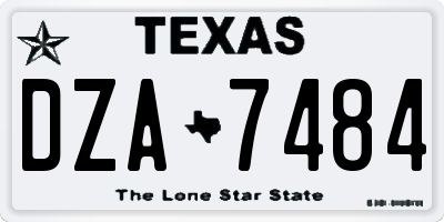 TX license plate DZA7484