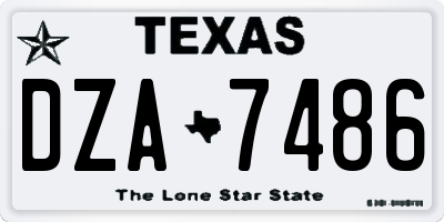 TX license plate DZA7486