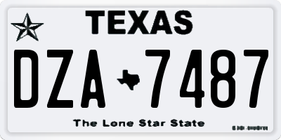 TX license plate DZA7487