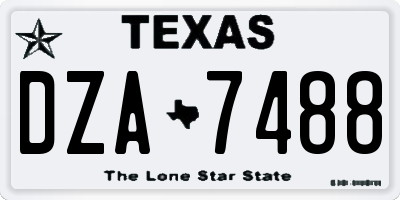TX license plate DZA7488