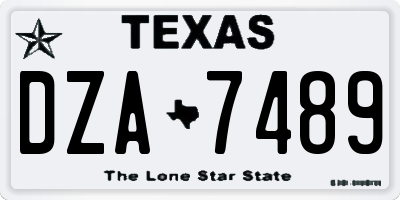 TX license plate DZA7489